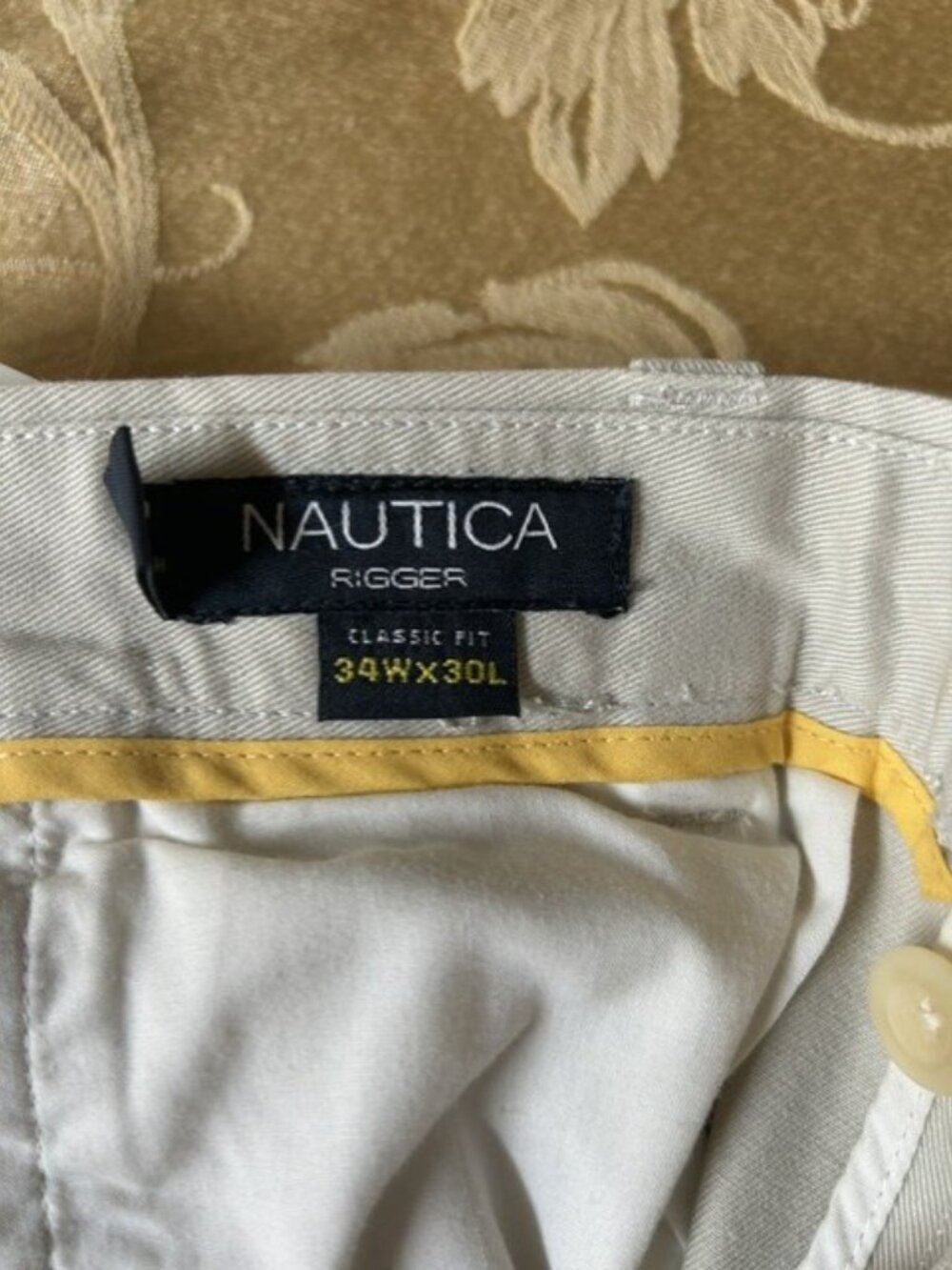 NWT Nautica Rigger Classic Fit Pants Men’s 34x30 Khaki Double Pleat - Picture 4 of 6